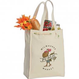 Recycled Cotton Market Bag Promotional Custom Imprinted With Logo