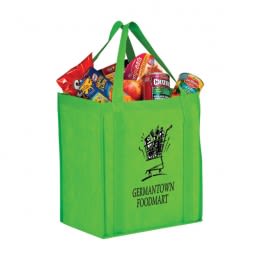 Large Heavy Duty Non-Woven Grocery Bag with Poly Board Insert - 13 x 15 x 10