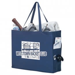 Glamour Tote Bag Promotional Custom Imprinted With Logo - Navy