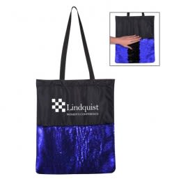 Customized Flip Sequin Tote Bag Black Violet Blue