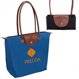 Custom Logo Tote with Leather Flap