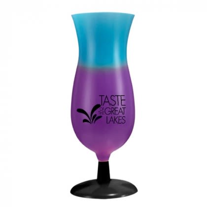 14 oz Personalized Mood Color Changing Hurricane Cups - Best Promo Beer Cups - Light Blue/Purple