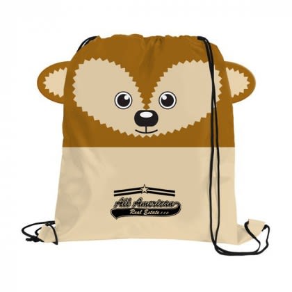 Custom Children’s Drawstring Backpacks | Paws ‘N’ Claws Sport Pack | Wholesale Animal Print Drawstring Backpacks - Hedgehog