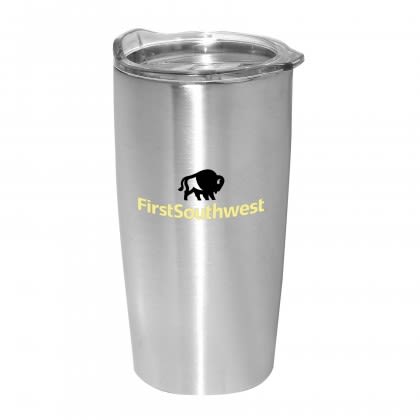 Printed Logo 20 oz Emperor Vacuum Tumbler - Silver Printed Logo 20 oz Emperor Vacuum Tumbler - Silver