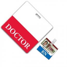 Horizontal Hospital ID Badge w/slot Promotional Custom Imprinted With Logo