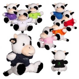 Plush Cow with Imprinted T-Shirt - 7" Stuffed Animal