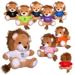 Plush Lion with Customized T-Shirt - 7" Stuffed Animal