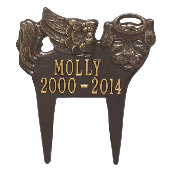 Custom Angel Dog Lawn Plaque for Her