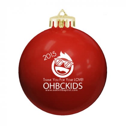 Red Christmas Holiday Ornament with Logo