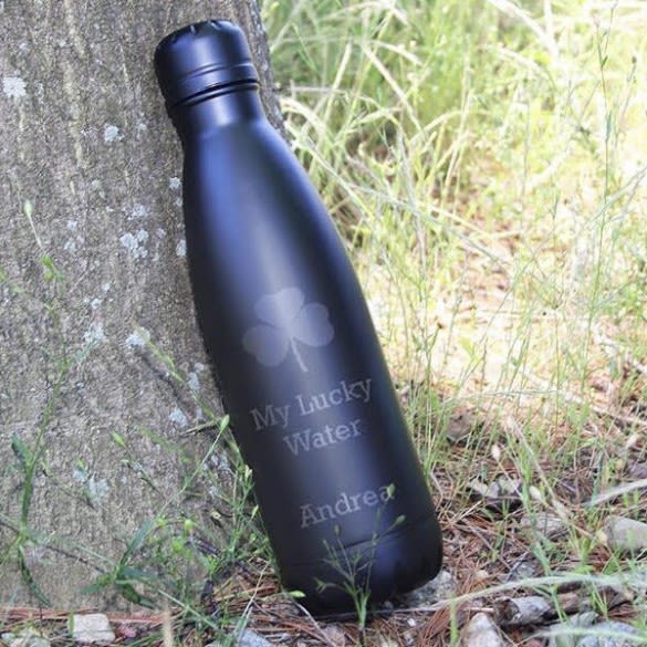 Custom Jet Black Water Bottle