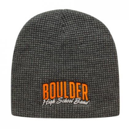 Logo Embroidered Waffle Beanies | Custom Beanies - Dark Heather