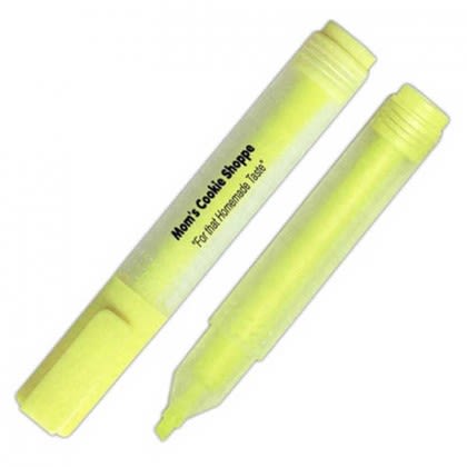 Rectangular Highlighter with Frosted Barrel and Yellow Chisel Tip