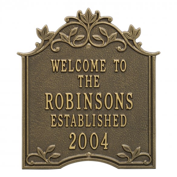 Personalized Hedera Welcome Plaque | Engraved Home & Address Plaques