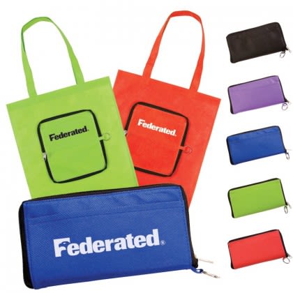 Promo fold away shopping bags with your company logo - Easy Fold-Away Tote