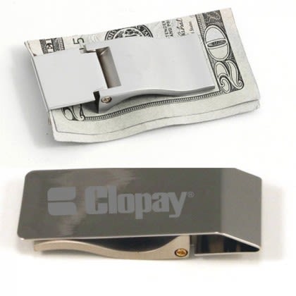 Engraved Silver Curved Money Clip | Low Minimum Money Clips