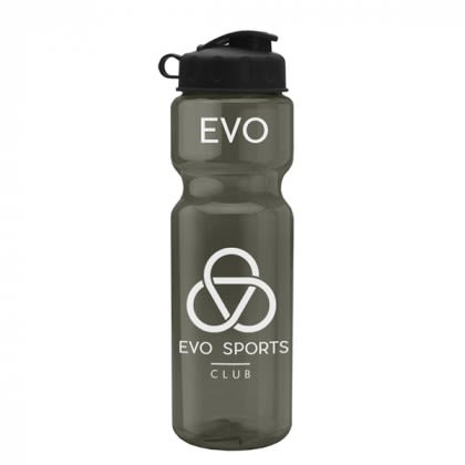 Smoke Large Transparent Flip-Top Water Bottle | Bulk Clear Sport & Bike Bottles | Promotional Translucent Sports Water Bottles