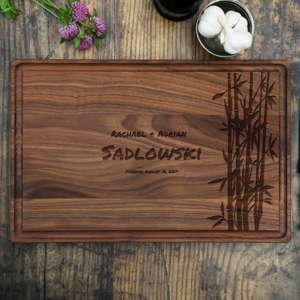 Custom Engraved Bamboo Cutting Board, Personalized Cheese Board, Merry &  Married Design