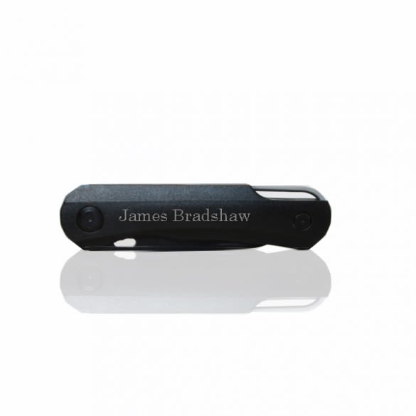 Personalized Black Steel Pocket Knife