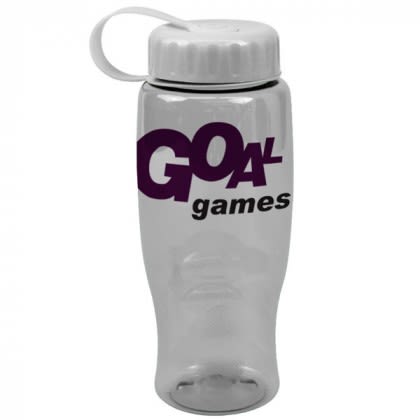 27 Oz Poly-Pure Sports Bottle with Tethered Lid