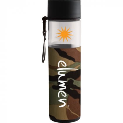 Imprinted Logo 24 oz Alta Water Bottle - Camouflage sleeve/Clear bottle