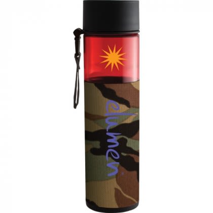 Imprinted Logo 24 oz Alta Water Bottle - Camouflage sleeve/Red bottle