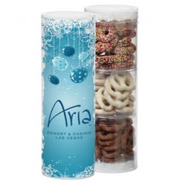 3 Way Gourmet Pretzels Sampler Tubes with Custom Insert