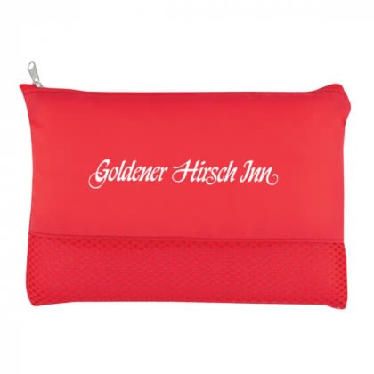 Red Polyester Vanity Makeup Bag Custom Logo Red Polyester Vanity Makeup Bag Custom Logo