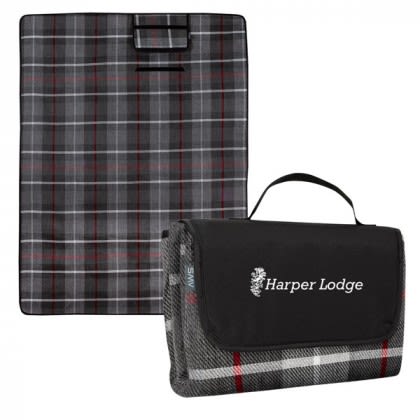 Highlander Roll-Up Picnic Blanket | Wholesale Picnic Blankets - Black