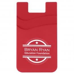 Logo Dual Pocket Silicone Phone Wallet Red