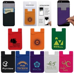 Packaged Silicone Cell Phone Wallet with Logo