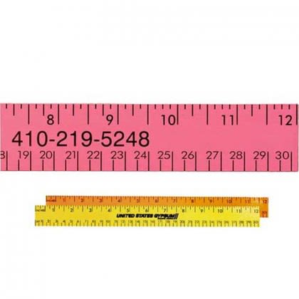 12 in. Fluorescent Wood Ruler - English and Metric Custom Imprinted With Logo