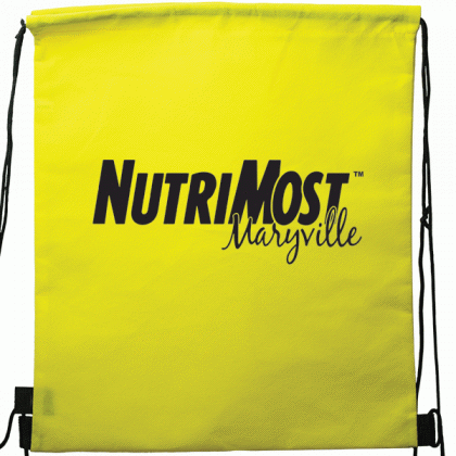 Custom Polypro Drawstring Backpacks | Large Non-Woven Drawstring Backpack | Large Promotional Drawstring Backpacks - Yellow