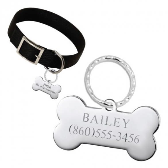 Engraved Dog Bone Pet Tag