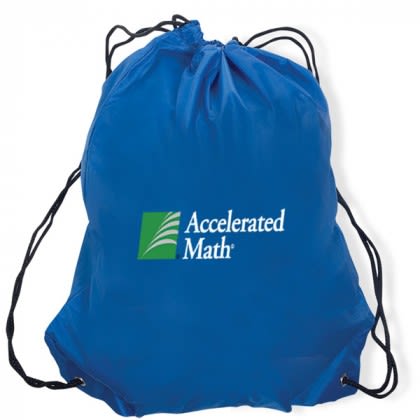 Premium Poly Promotional Drawstring Backpacks in Brilliant Colors -  Reflex Blue