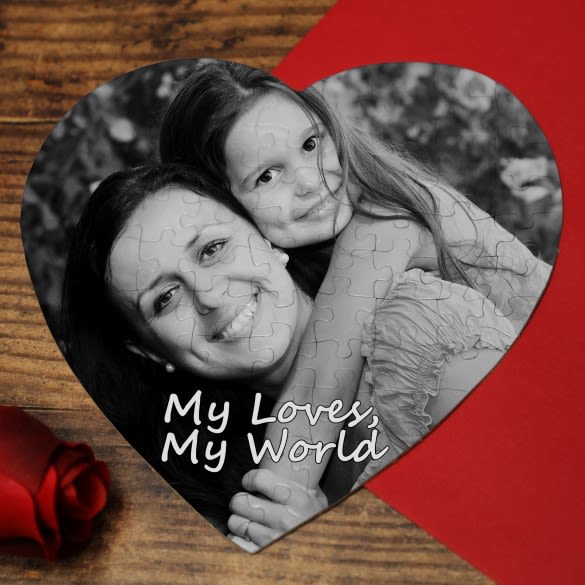 Photo Heart Puzzle with Custom Worlds | Long Distance Relationship Gifts