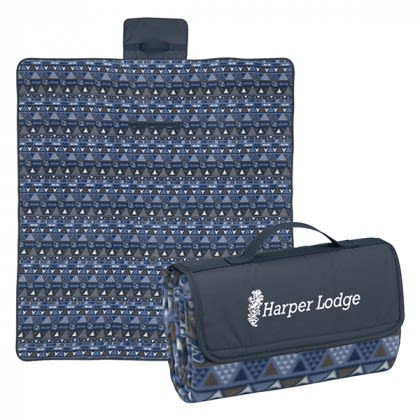 Logo Canyon Roll-Up Picnic Blanket - Navy