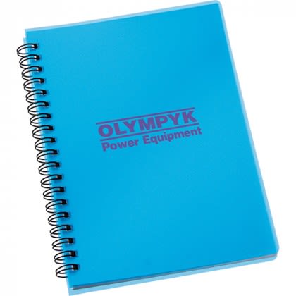 Imprinted Duchess Spiral Notebook 5 x 7 - Translucent blue