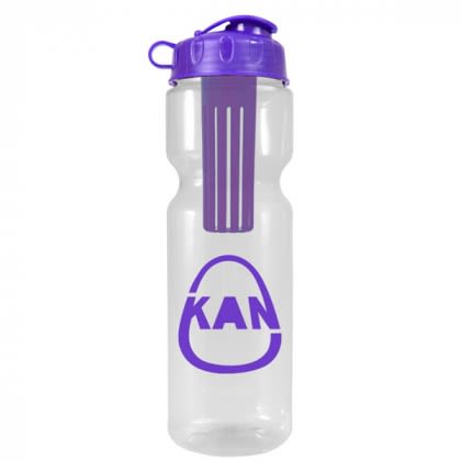 Clear/Purple Infuser Bottle with Flip Lid | Logo Branded Infuser Bottles Clear/Purple Infuser Bottle with Flip Lid | Logo Branded Infuser Bottles