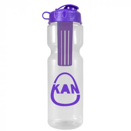 Clear/Purple Infuser Bottle with Flip Lid | Logo Branded Infuser Bottles