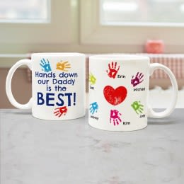 Personalized Best Dad Children's Handprints Coffee Mug