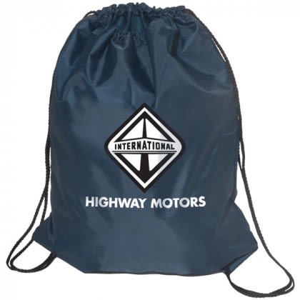 Premium Poly Promotional Drawstring Backpacks in Brilliant Colors - Navy