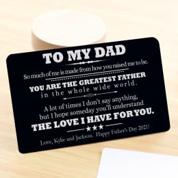 To My Dad Personalized Black Wallet Card | To My Dad Gift For Father's Day