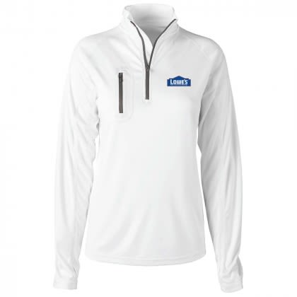 Custom Ladies Portal Snag Resistant 1/4 Zip Pullover - White