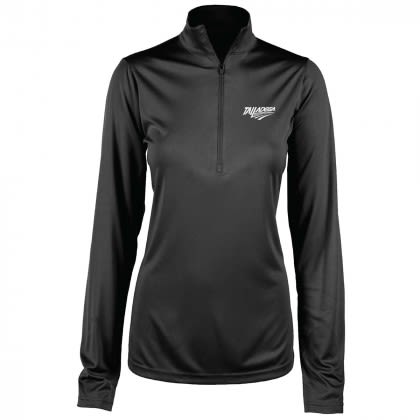 Custom Ladies' Legend Jersey 1/2 Zip Pullover - Black