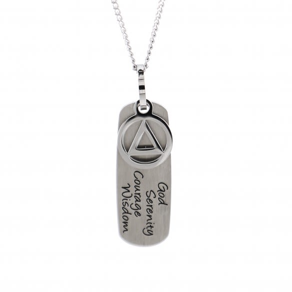 Engraved Inspirational Recovery Tag Pendant | Sobriety Jewelry