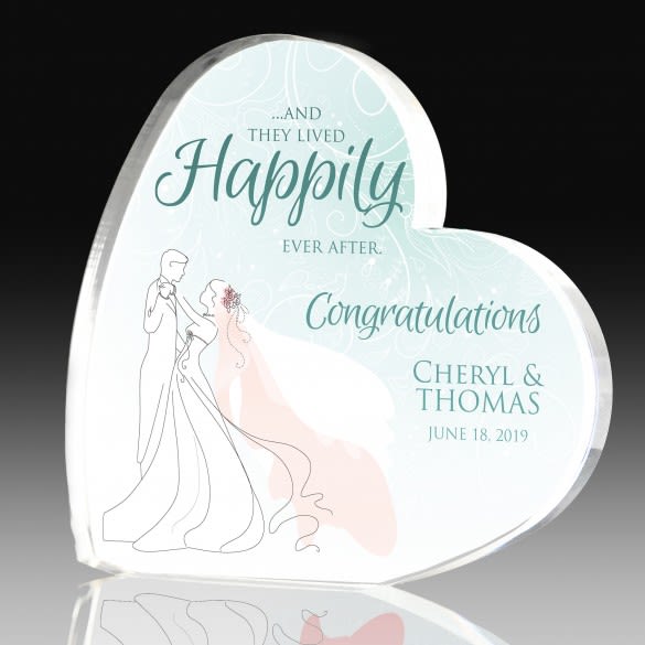 Customized Happily Ever After Heart Wedding Keepsake | Customized Wedding Keepsake | Personalized Anniversary Keepsake