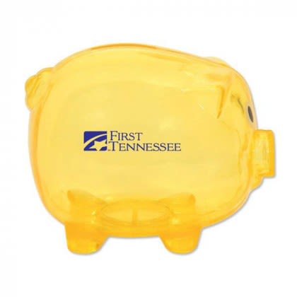 Personalized Piggy Banks in Bulk | Fun Trade Show Giveaways for Kids - Translucent Yellow