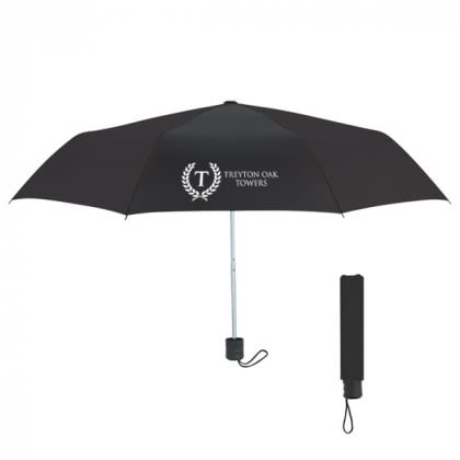 Telescopic Budget Custom Promotional Umbrella-42 Inch - Black