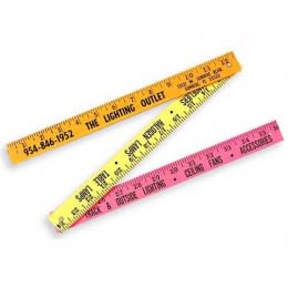 Fluorescent Finish Folding Yardstick Promotional Custom Imprinted With Logo