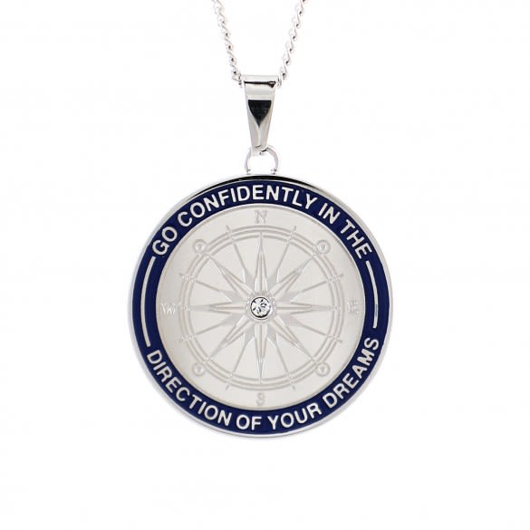 Go Confidently Personalized Compass Pendant | Custom Graduation Gifts